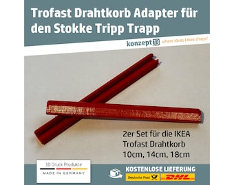 Trofast Netzkorb Adapter passend Stokke Tripp Trapp / Verschiedene Längen / 3D Druck