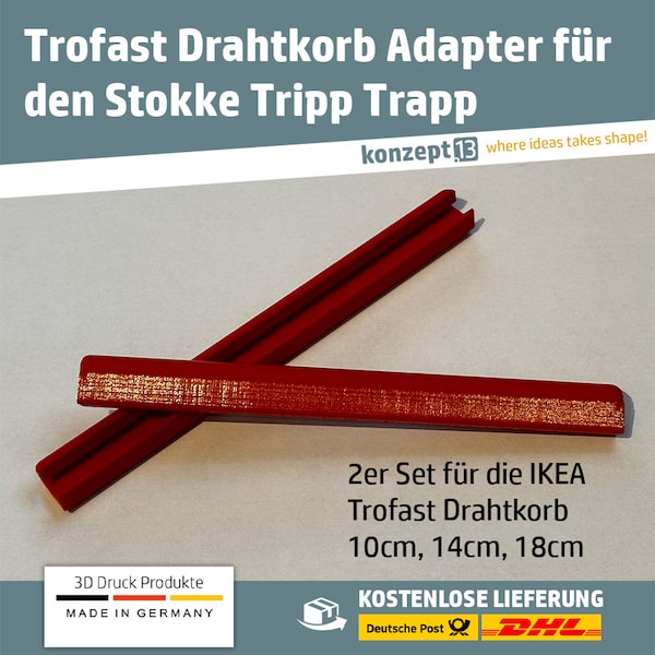 Trofast net basket adapter suitable for Stokke Tripp Trapp / Various lengths / 3D printing