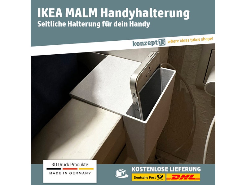 IKEA MALM mobile phone holder / side holder for your mobile phone image 1