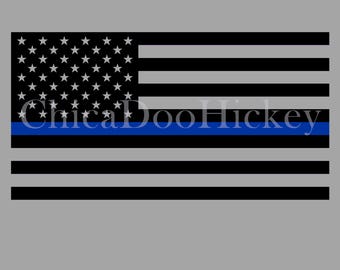 Dünne blaue Linie der amerikanischen Flagge, Polizei Tribut (PNG, SVG)