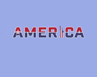 America WordArt PNG, Patriotic Liberty Design (digitale download)