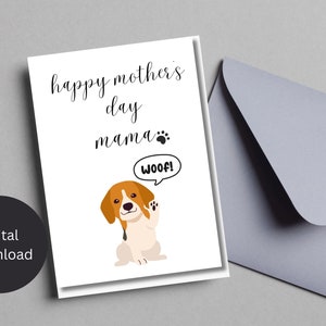 PRINTABLE Mother’s Day Greeting Card|Cute Dog Digital Card For Mom| From Kid| Gift For Mom |Elegant Card With Dog Print| Dog Mom