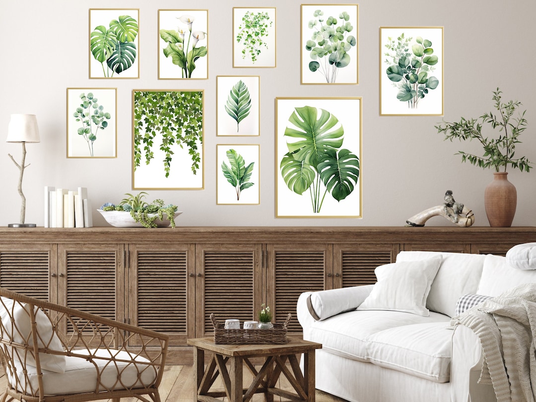 Botanical Gallery Set Living Room Wall Art Prints Minimalistic Home ...