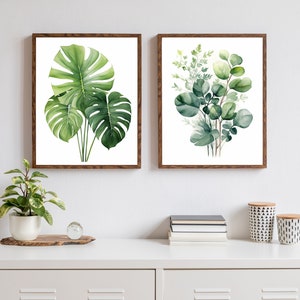 Botanical Gallery Set Living Room Wall Art Prints Minimalistic Home ...