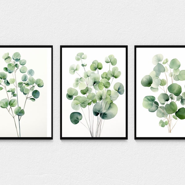 Eucalyptus Prints Botanical Print Set Gallery Wall Set Leaf Prints Minimalistic Home Decor Living Room Wall Art Plant Poster Eucalyptus Art