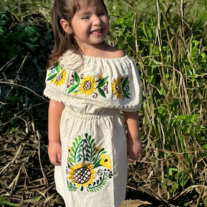Mexican Girls Dress Traditional Mexican Toddler Dress Embroidered Handmade Different Sizes