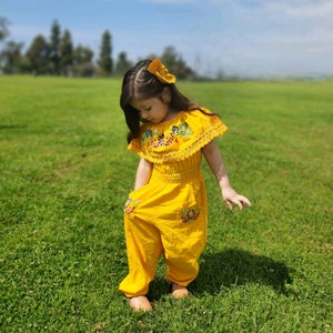 Mexican Girls jumpsuit Traditional Mexican Toddler jumpsuit   Embroidered Handmade Different Sizes