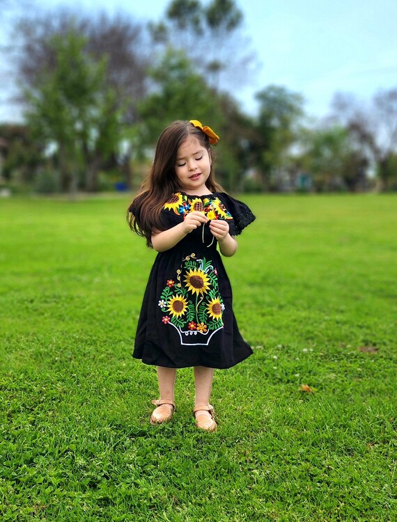 embroidered toddler dress Mexican Girls Dress Traditional Mexican Toddler Dress Embroidered Handmade Different Sizes
