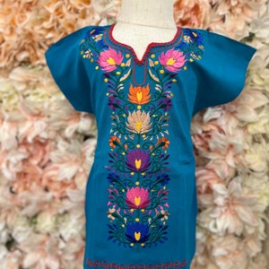 Mexican Girls Dress Traditional Mexican Toddler Dress Embroidered Handmade Different Sizes