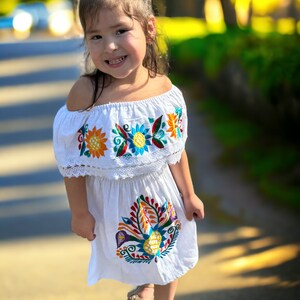 Mexican Girls Dress Traditional Mexican Toddler Dress Embroidered Handmade Different Sizes