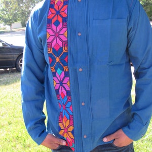 Men&#39;s Mexican Traditional Shirt. Floral Embroidered Guayabera for Men. Formal Button Up Shirt. Traditional Style Shirt.