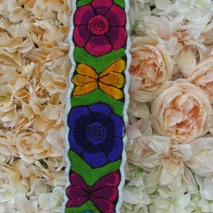Mexican Floral Belt. Embroidered Belt. Mexican Belt.