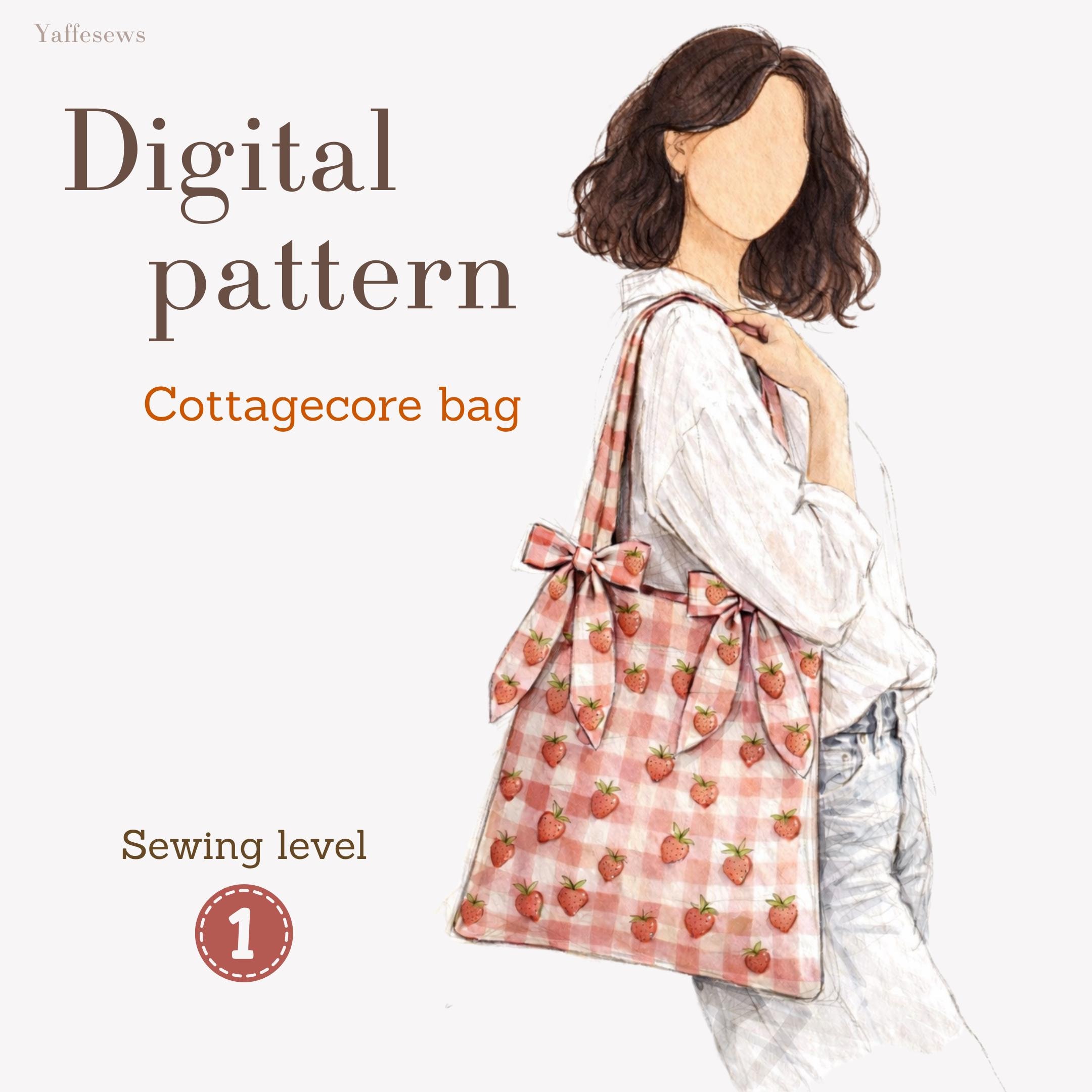 Bow Tote Bag Sewing Pattern, Cottagecore Style, Beginner Friendly ...