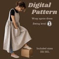 Wrap Apron Dress PDF Pattern XS\u20133XL, Japanese Apron Sewing Pattern, Linen Pinafore Dress, Digital Download product logo