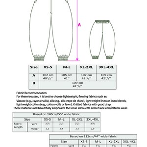 Harem Pants Sewing Pattern PDF, Joggers Sewing Pattern XS-4XL, Digital Download Baggy Pants, Easy Sewing Pattern Women, DIY Trousers image 3