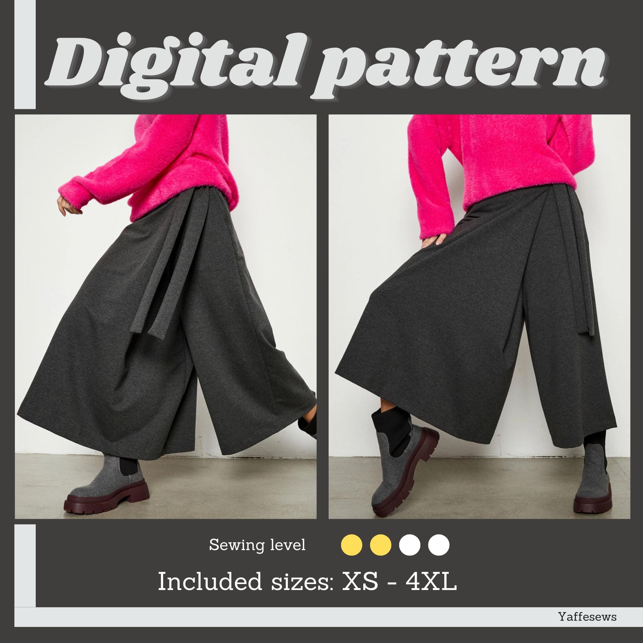 Wrap Skirt Pants - Etsy Wrap Skirt Pants - Etsy