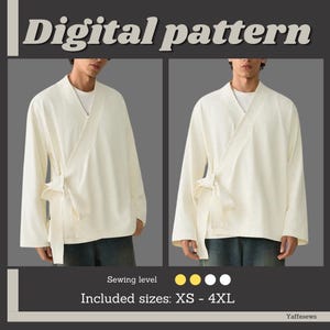 Herren Kimono Jacke Schnittmuster, sofortiger Pdf-Download, Größen XS-4XL, DIY Kimono.