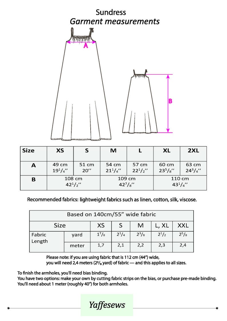 Sundress Sewing Pattern sizes XS-XXL, Camisole dress digital pattern, instant PDF download image 3
