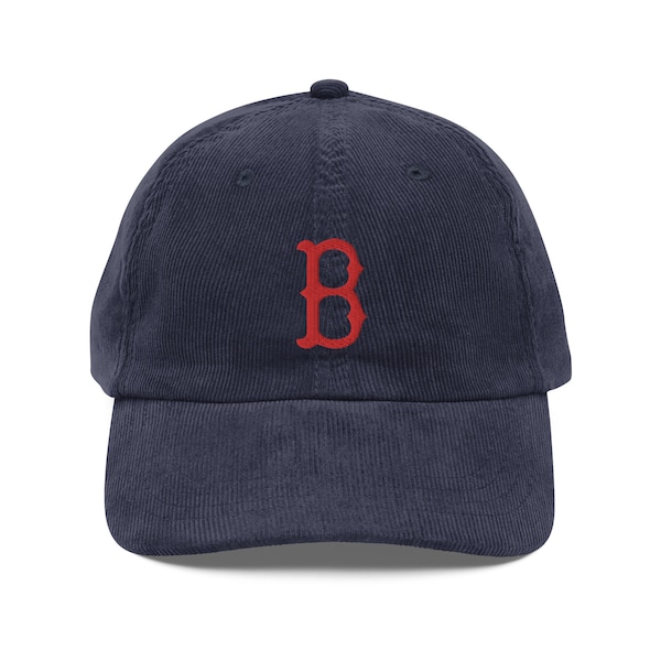 Casquette « B » vintage en velours côtelé des Red Sox de Boston