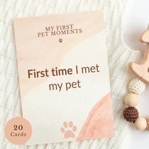 Cartes étape importante pour bébé Mes premiers moments avec un animal de compagnie Cartes étape étape imprimables pour bébé et animal de compagnie Neutre Téléchargement instantané au format PDF 5 x 7 pouces Ensemble de 20 cartes Cadeau