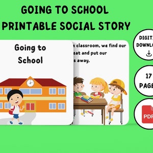 Social Story About Going To School | Printable Social Story | Digital Social Story | Printable Social Skills Story For Preschool Kids