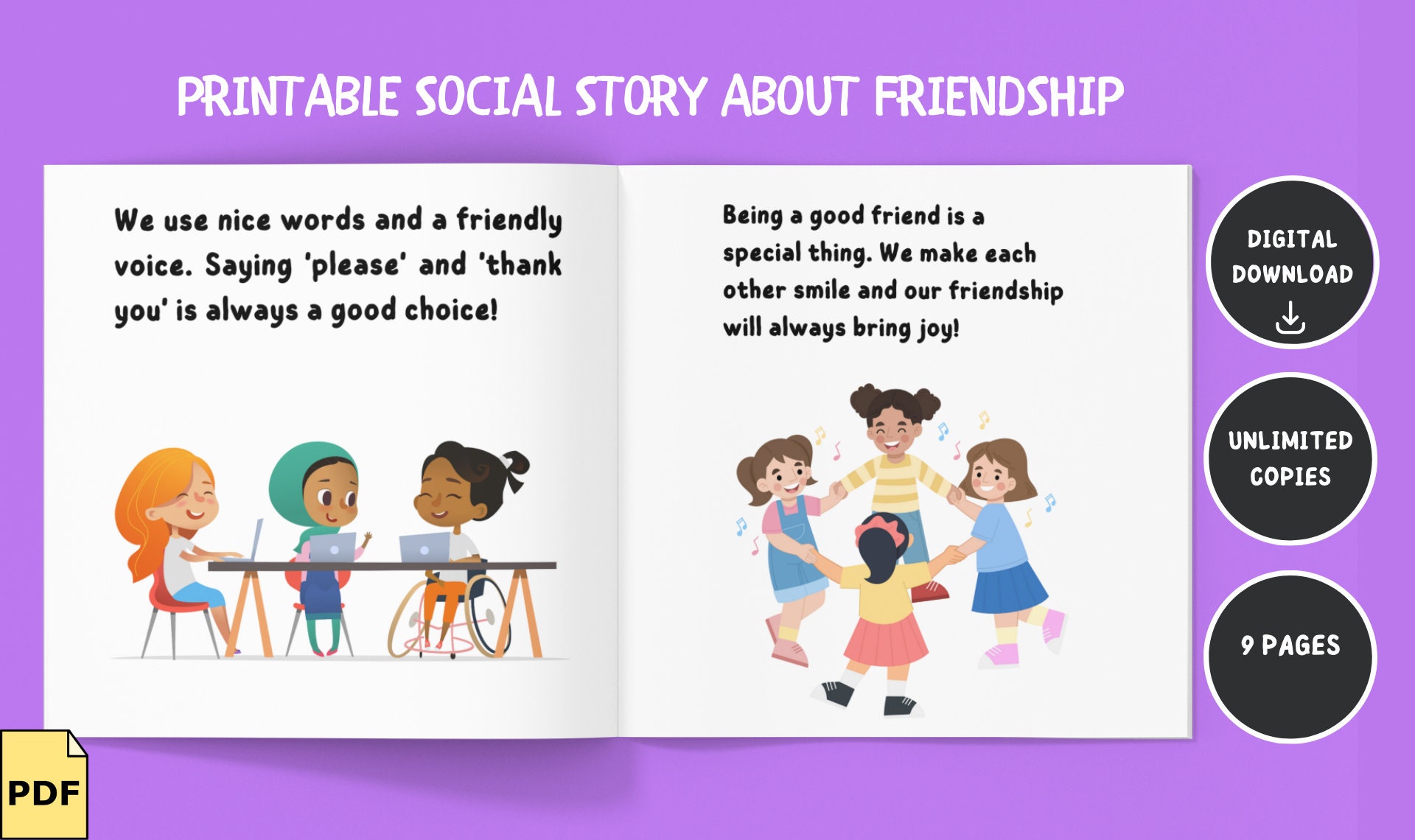 Printable Social Story About Friendship How to Be A Good Friend Social ...