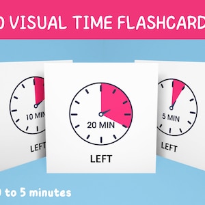 10 Flashcards voor visuele tijdaftelling | Visuele timerkaarten voor non-verbale kinderen | Overgangskaarten | Gedragsbeelden | Autisme | Kaarten tellen