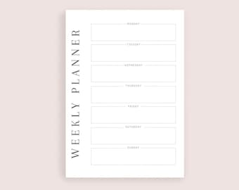 Minimalistic Weekly Planner - Printable, Instant Download, Weekly Planner