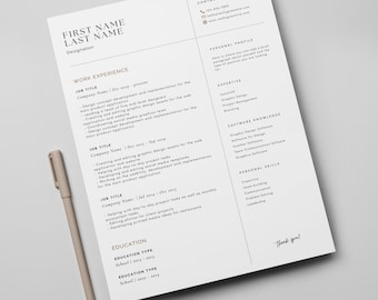 2023 Minimalist Resume for PowerPoint, Simple Resume, Basic Resume