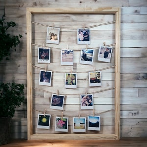 Polaroid Photo Display Frame / Wood And Twine