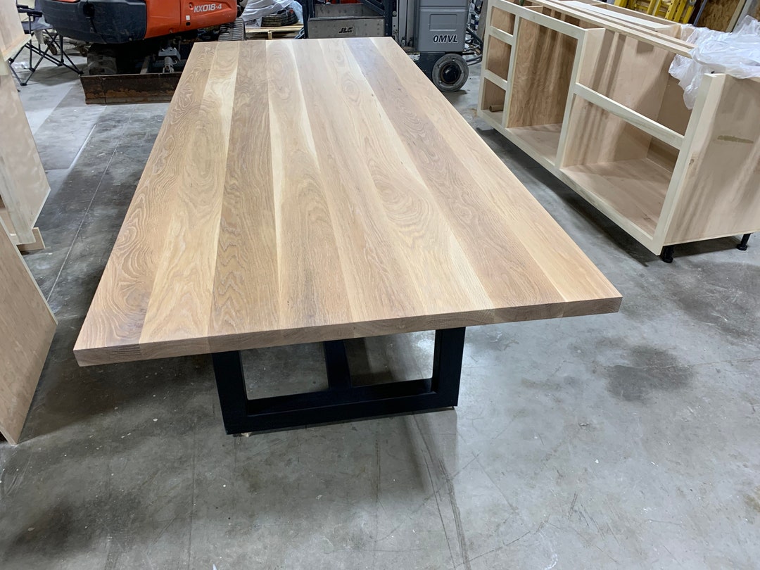 Modern White Oak Dining Table Etsy
