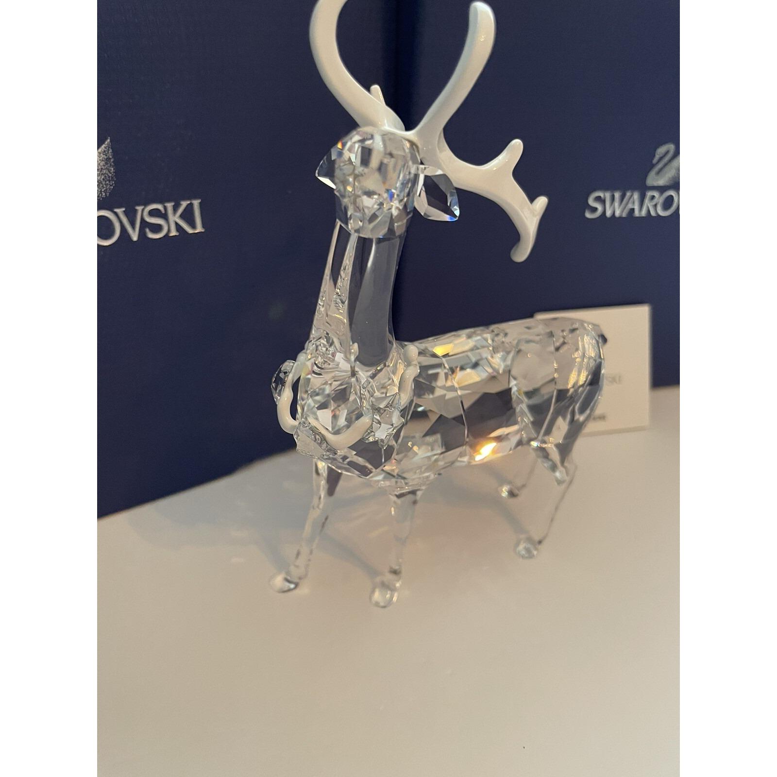 MIB Swarovski Crystal Christmas Figurine Holiday Stag Deer