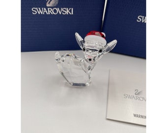 Swarovski Crystal Doe With Santa's Hat Christmas Holiday Figurine 5135853