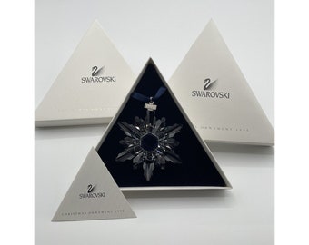 NEW 1998 Swarovski Crystal 3" Annual Christmas Holiday Ornament Box Cert 220037