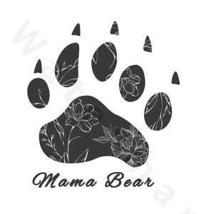 Bear paw svg, mama bear svg, Mothersday Svg, animals svg, svg, svg files for Cricut, card svg, svg file, Mothersday card,