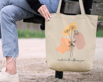 Bibel-Vers-Einkaufstasche, christliche Einkaufstasche, Glaube-Tasche, religiöses Geschenk, wiederverwendbare Segeltuchtasche, religiöse Tasche, betrachten Sie die Wildblumen