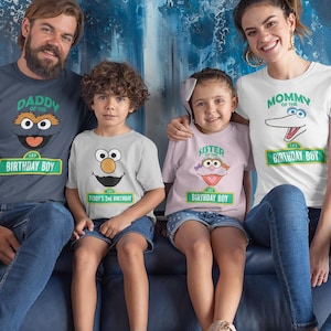 Character Birthday Family Custom Shirt, Street Custom Birthday t shirt, Personalized Toddler Birthday t-shirt, Family Matching Birthday tee.