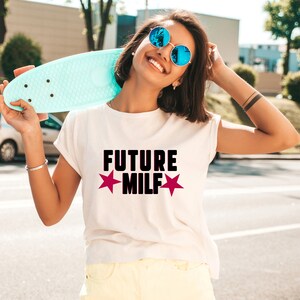 Future Milf, Baby Tee, Baby Girl, Funny Baby Tee, Cute Baby Tee, y2k baby tee, 90s baby tee, y2k clothin. Women&#39;s Fitted Tee,Hot Mom Gifts.