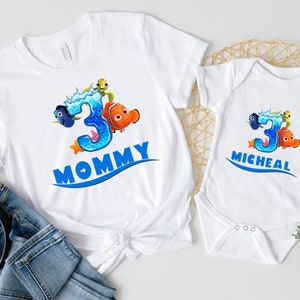 Finding Nemo Shirt, Boys Birthday Shirt, Baby&#39;s Birthday Shirt, Birthday Party Shirt, Kids Birthday Shirt, Personalized Birthday Shirt