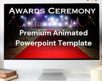 Premium virtual Christmas party Award Winning Animated Awards Ceremony - Nominations PowerPoint Template Slides - PPT Template - end of year