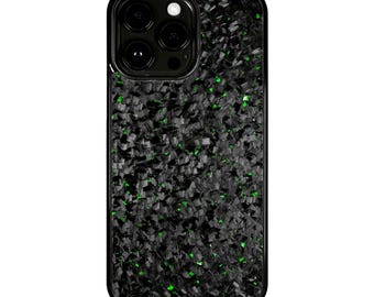 Green Fragment  | Forged Carbon Fiber | iPhone Case | IMPACT SERIES