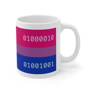 LGBT Mug, Pride Mug, Bi Pride, LGBT Programmer Mug, lgbtq tech mug, Bi programmer mug, binary coder gift, Bi Pride Flag, Pride Month Mug