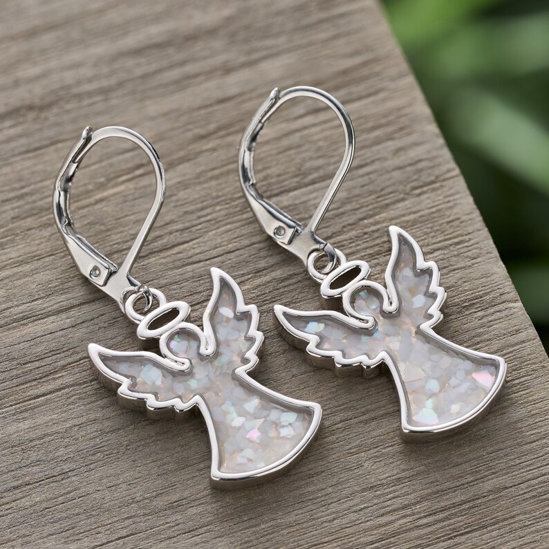 1-872 Mother of Pearl Angel Earrings