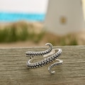 Octopus Tentacle Ring, Marine Life Jewelry, Adjustable Style Fits US 6-9