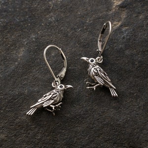 Nevermore" Raven Leverback Earrings