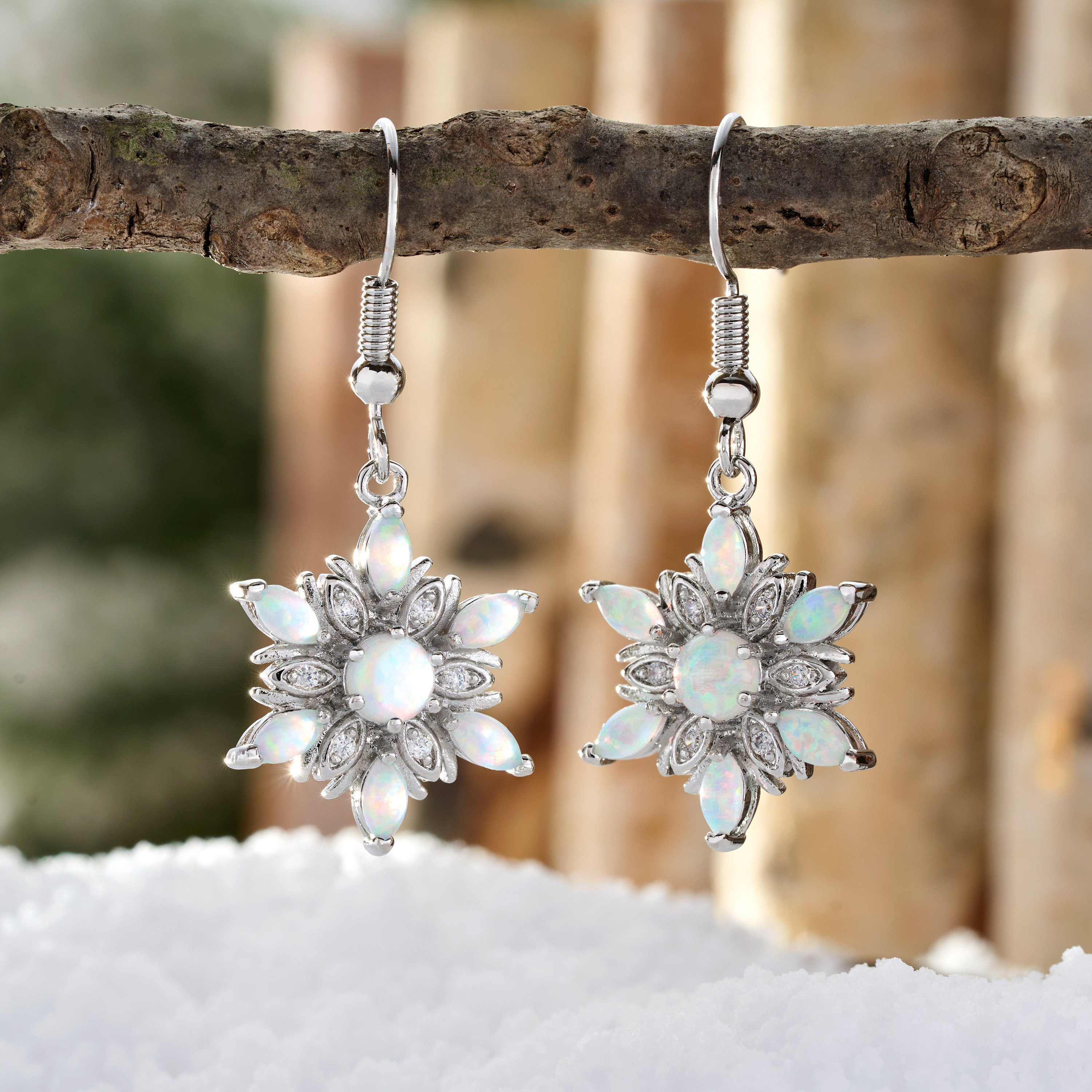 ピアス TATIANA Silver 925 Aurora Opal Flower Earrings EC3145 Opal Flower Earrings - Etsy