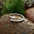 Sterling Silver Waterdrop Ring, Minimalist Adjustable Handmade Hypoallergenic Drop Ring, Dainty Modern Nature Everyday Wear, Gift for Her