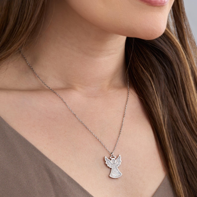 Mother of Pearl Angel Necklace