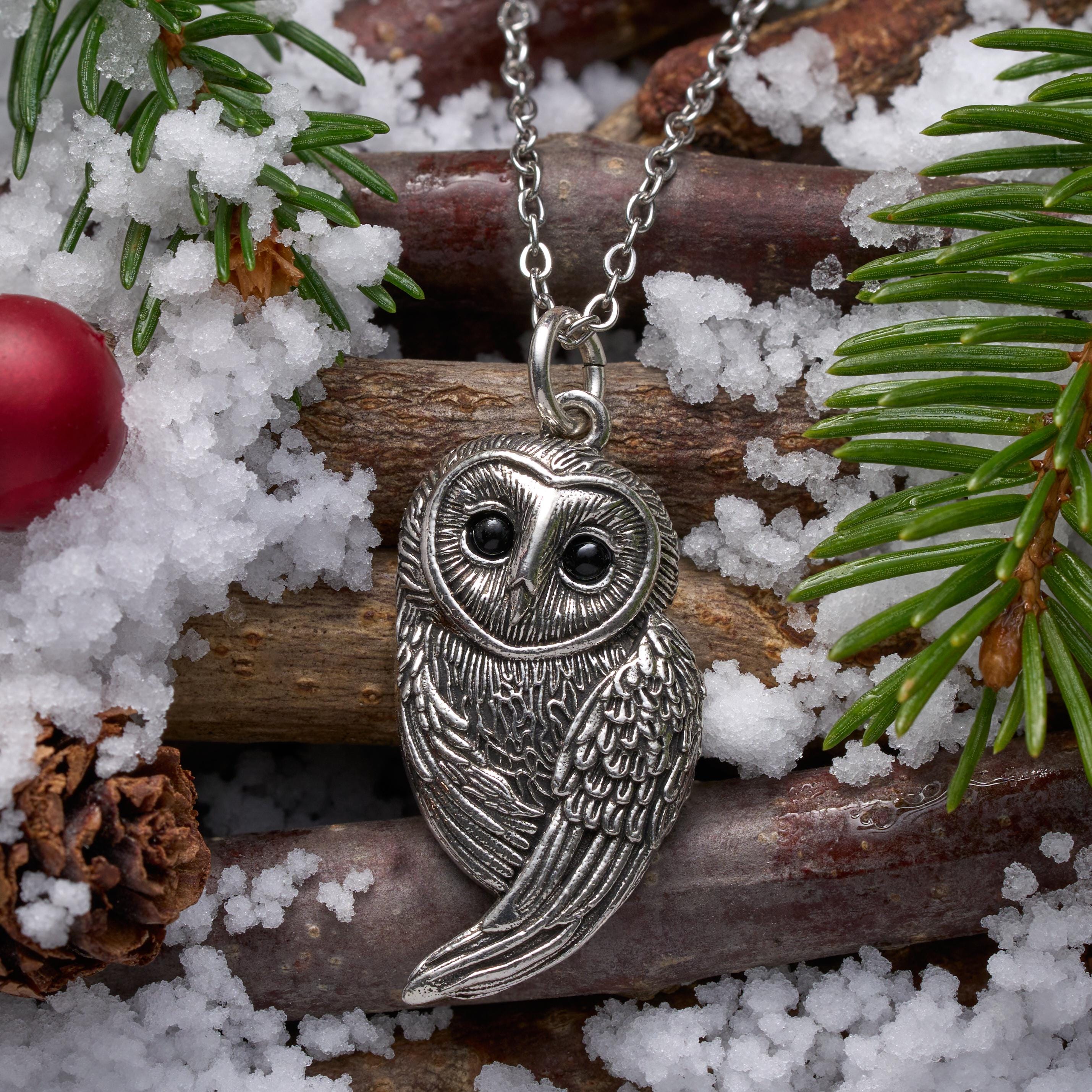 Vintage Barn Owl Necklace, Elegant Nature-Inspired Jewelry, Fall & Autumn Accessory, Symbolic Je