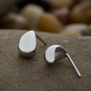 Sterling Silver Waterdrop Studs, Elegant Nature-Inspired Stud Earrings, Solid Sterling Silver Jewelry, Hypoallergenic Studs, Minimalist